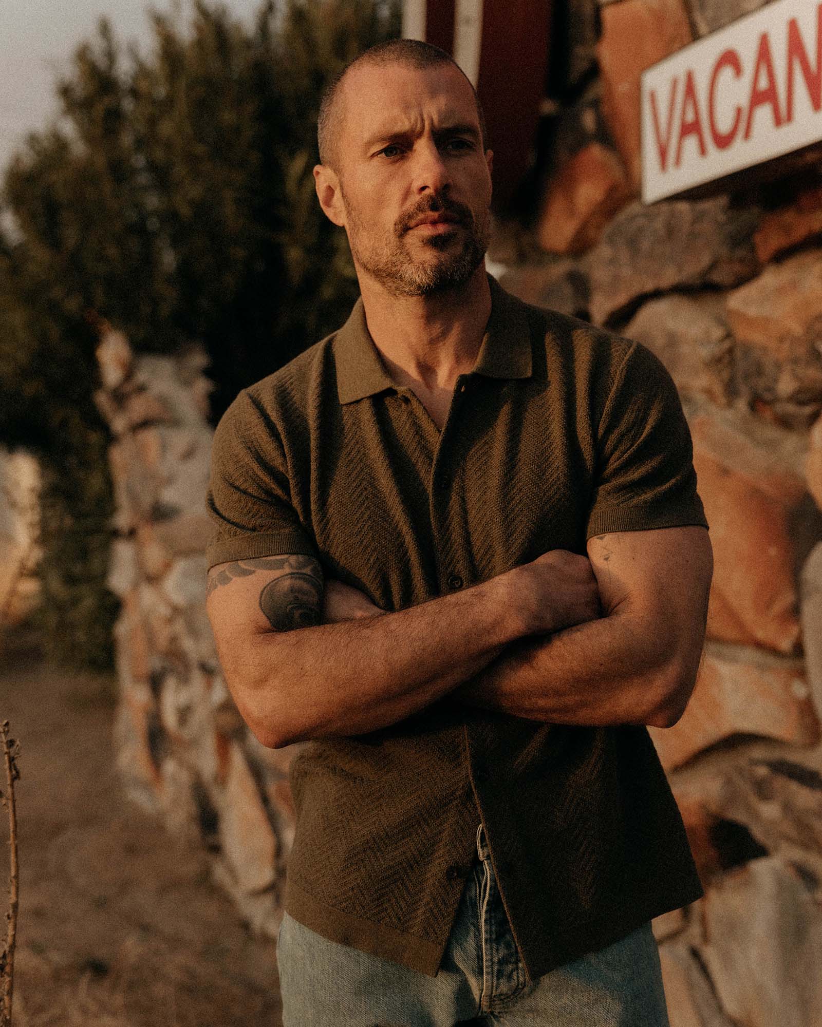 The Button Down Polo in Cilantro Herringbone - Image 2