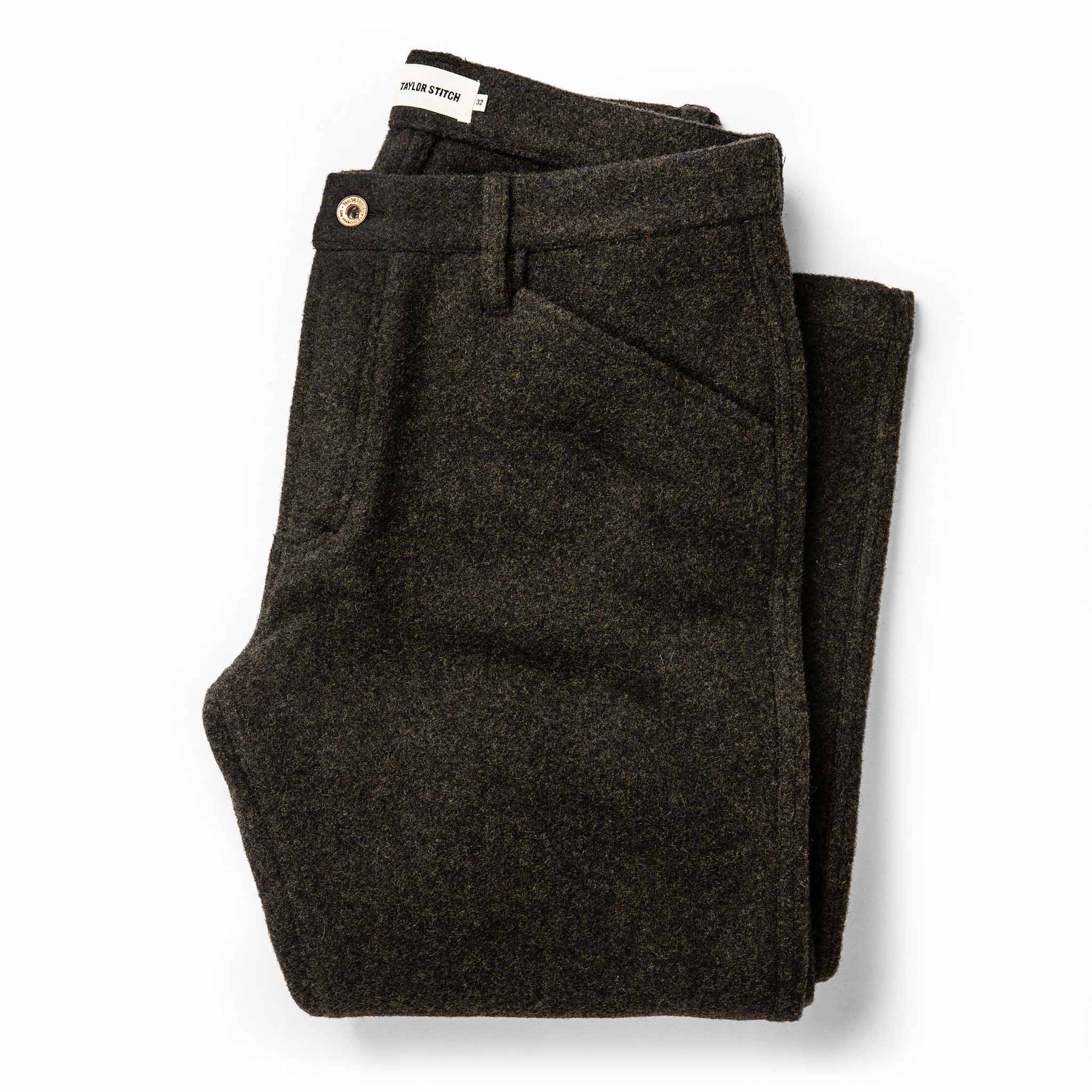 The Camp Pant in Dark Moss Wool