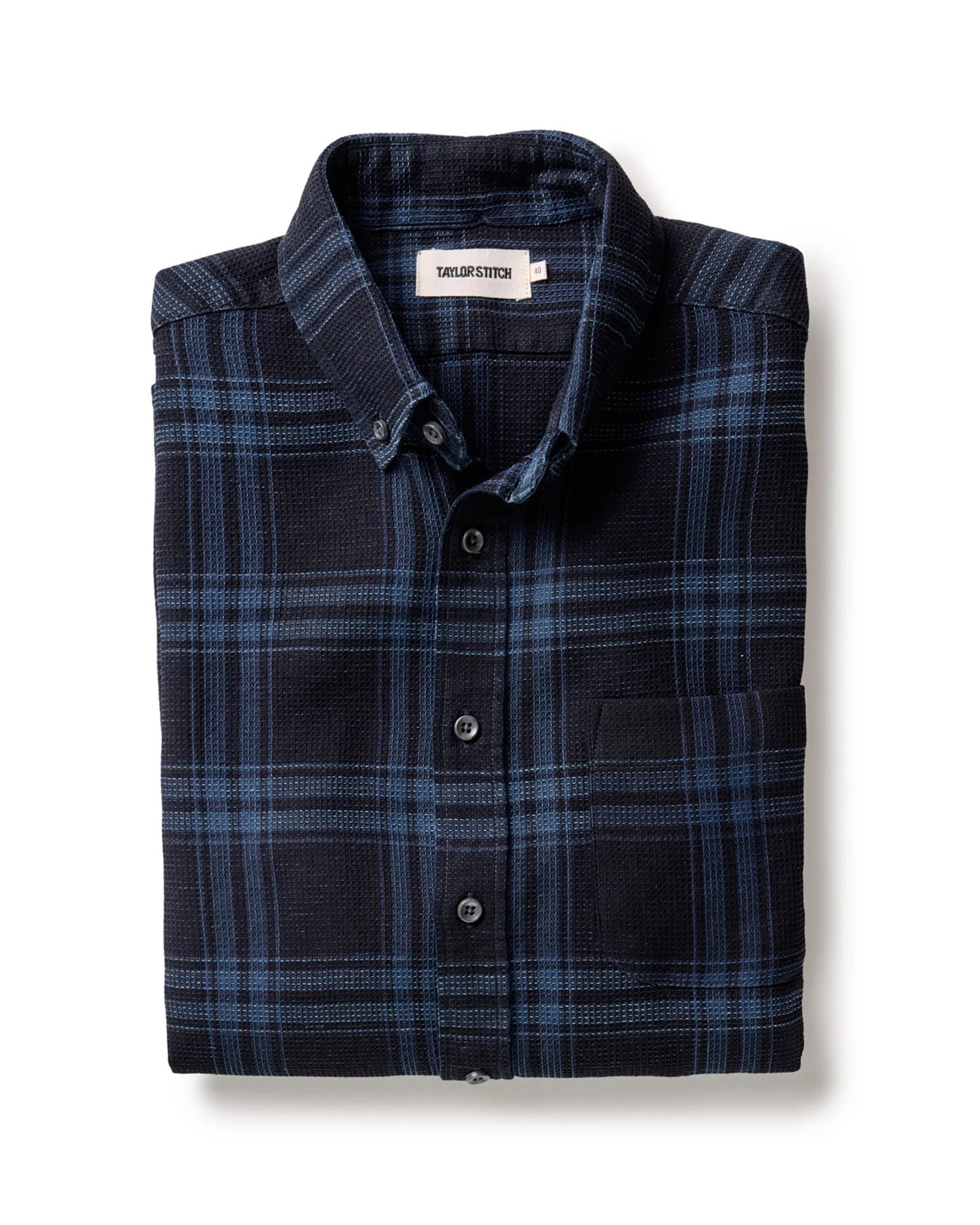 The Jack in Deep Indigo Plaid Waffle