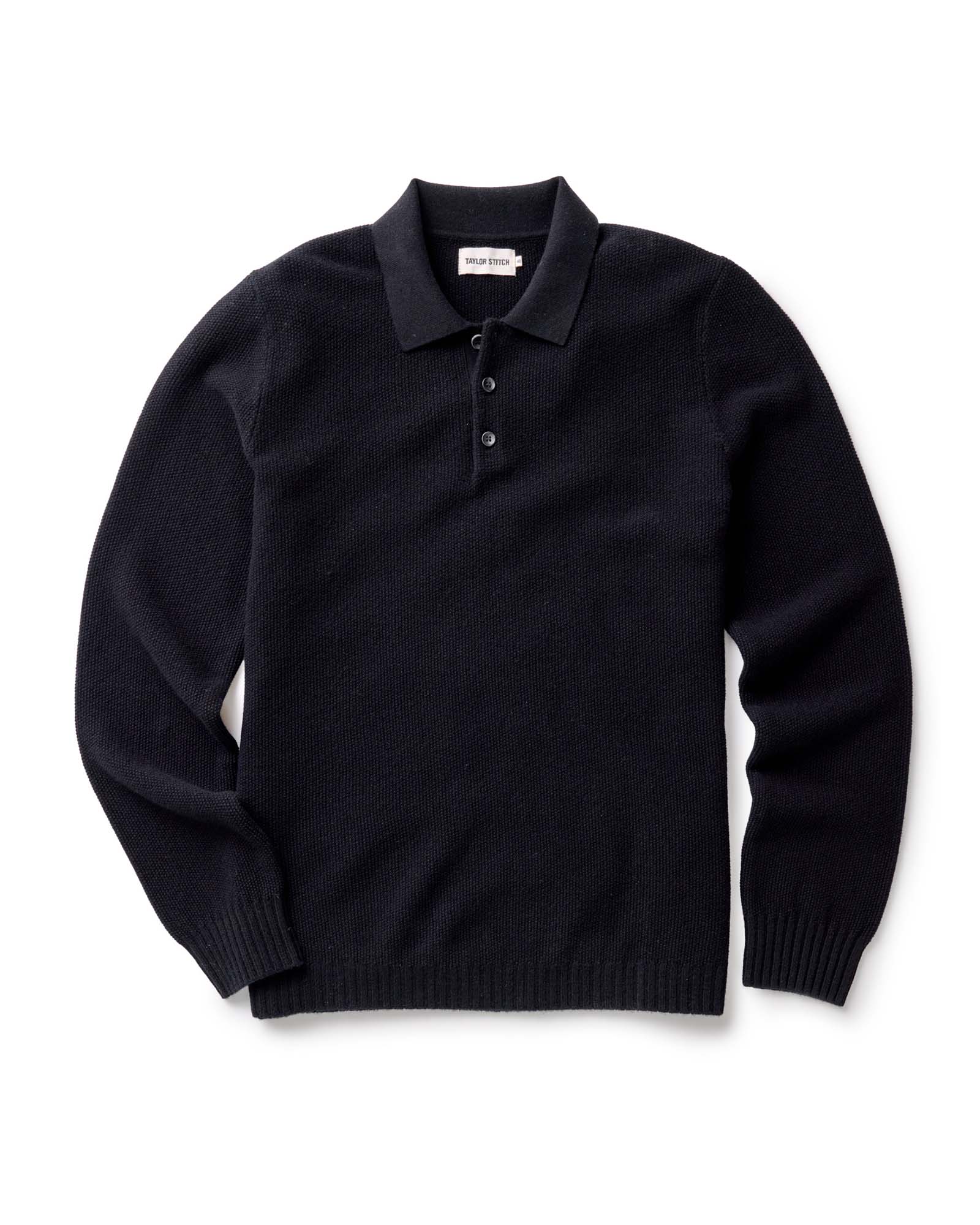 The Newton Sweater Polo in Midnight Merino