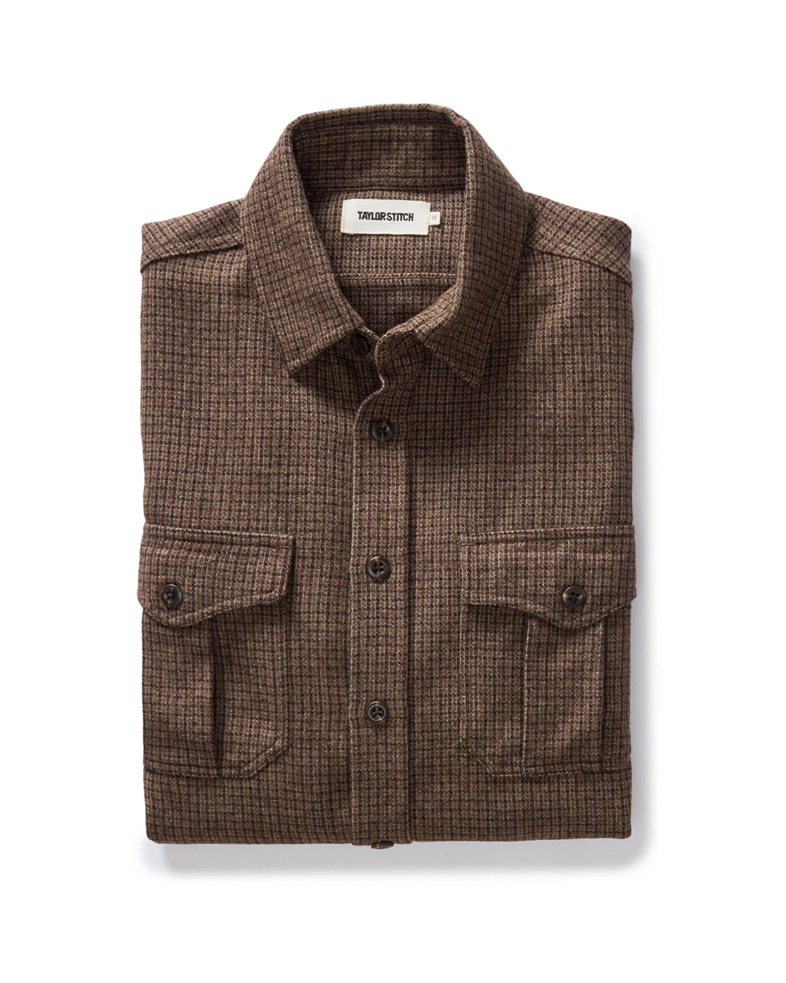 The Saddler Shirt in Burnt Caramel Check Wool