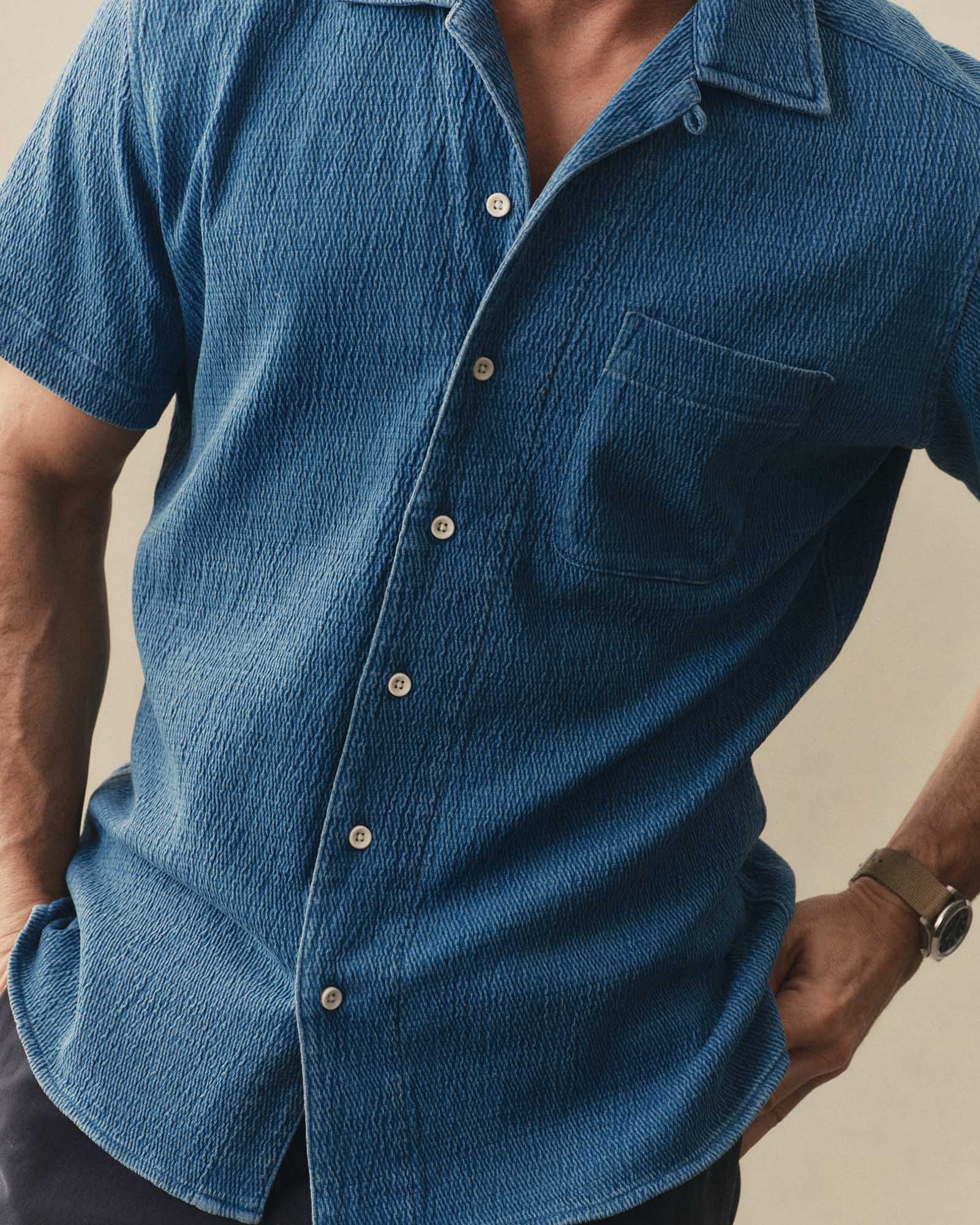 The Hawthorne Shirt in Washed Indigo Crepe - Image 2