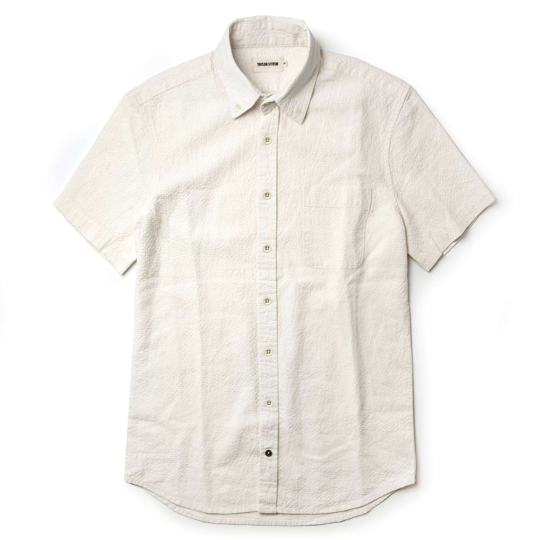 The Short Sleeve Jack in Natural Ramie Grid