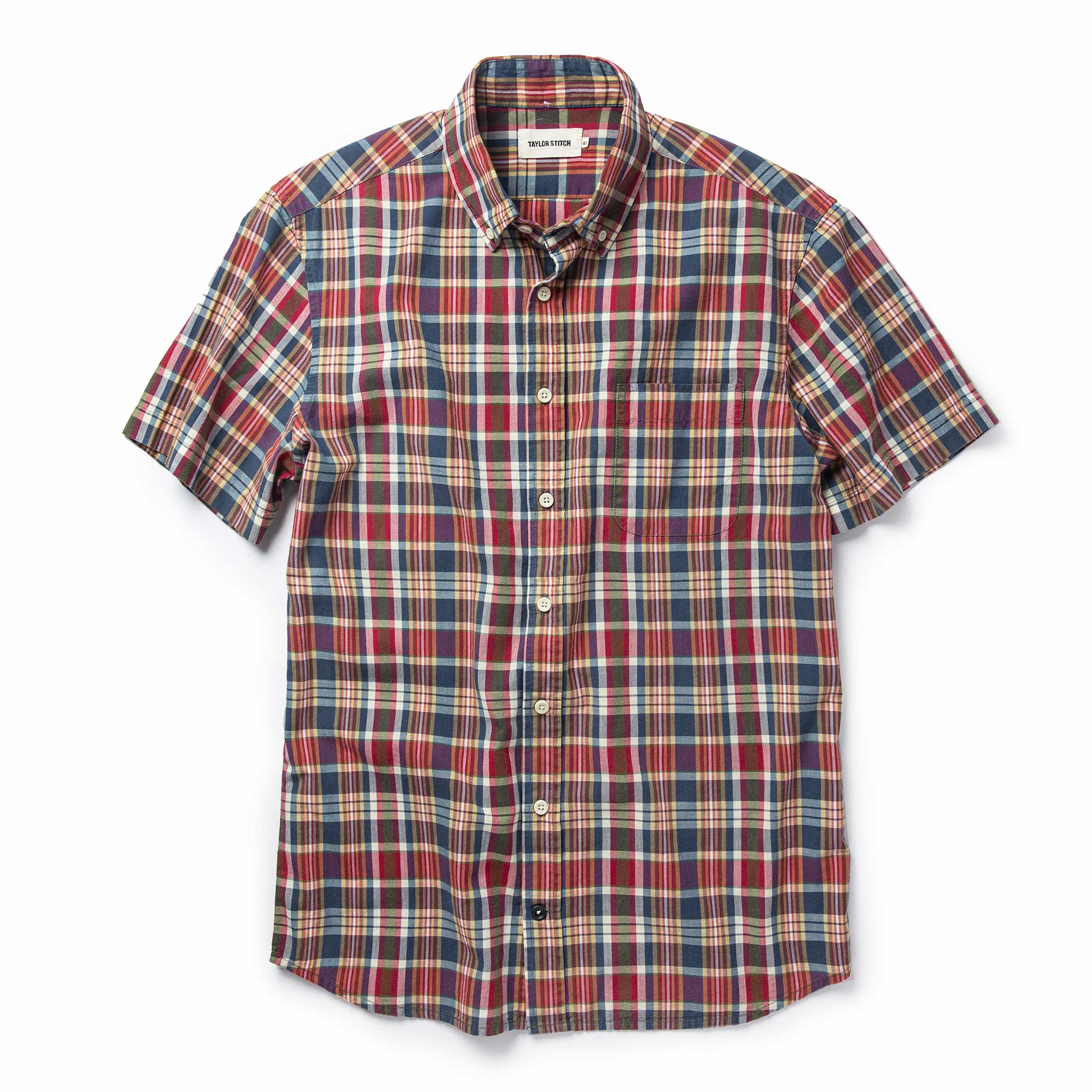 The Short Sleeve Jack in Red Madras