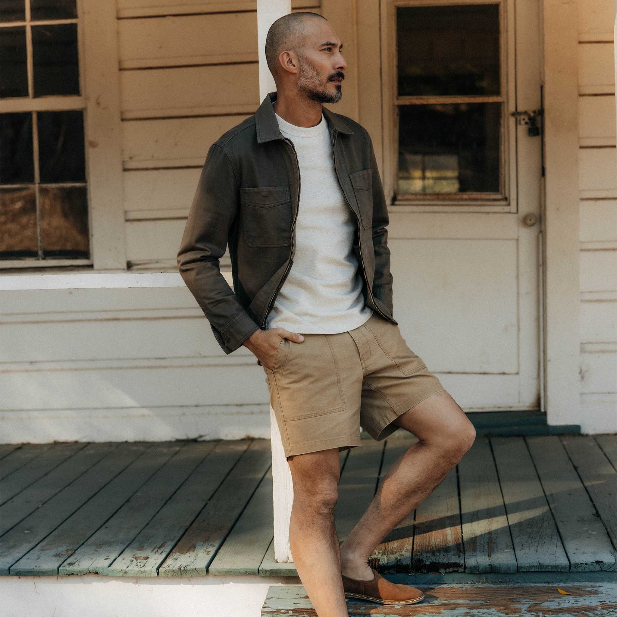 The Station Jacket in Fatigue Olive Broken Twill - Image 4