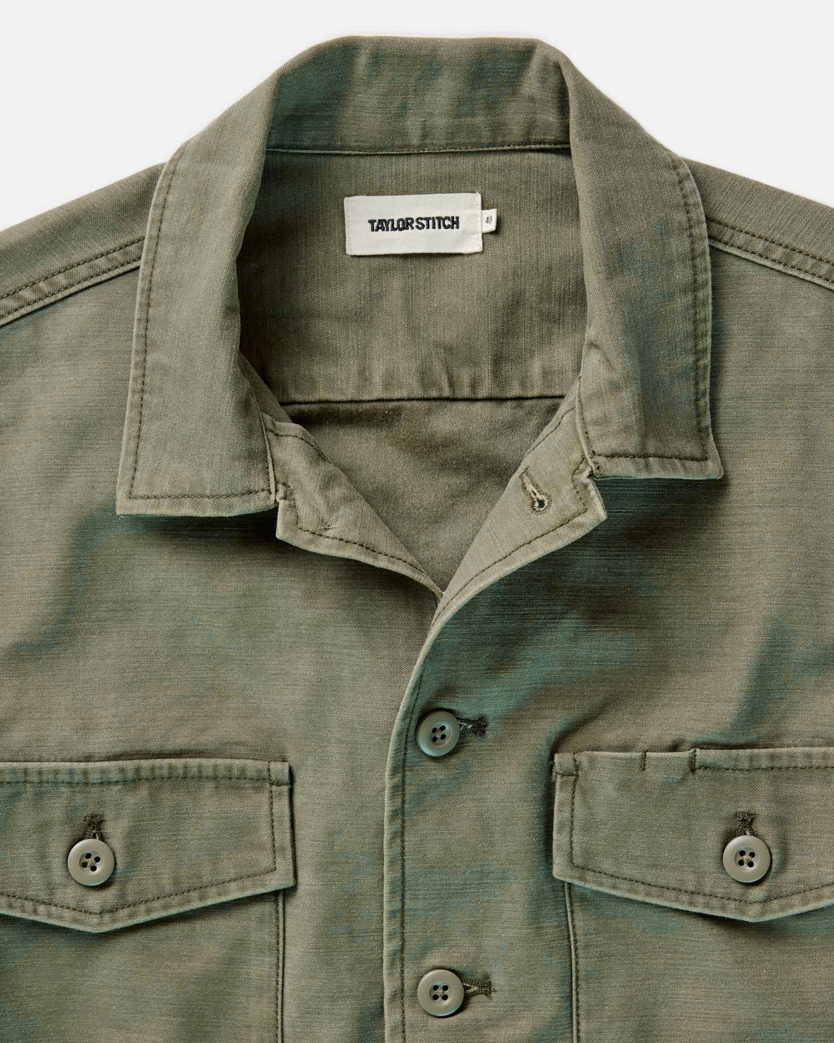 The Surplus Shirt in Field Olive Reverse Sateen - Image 4