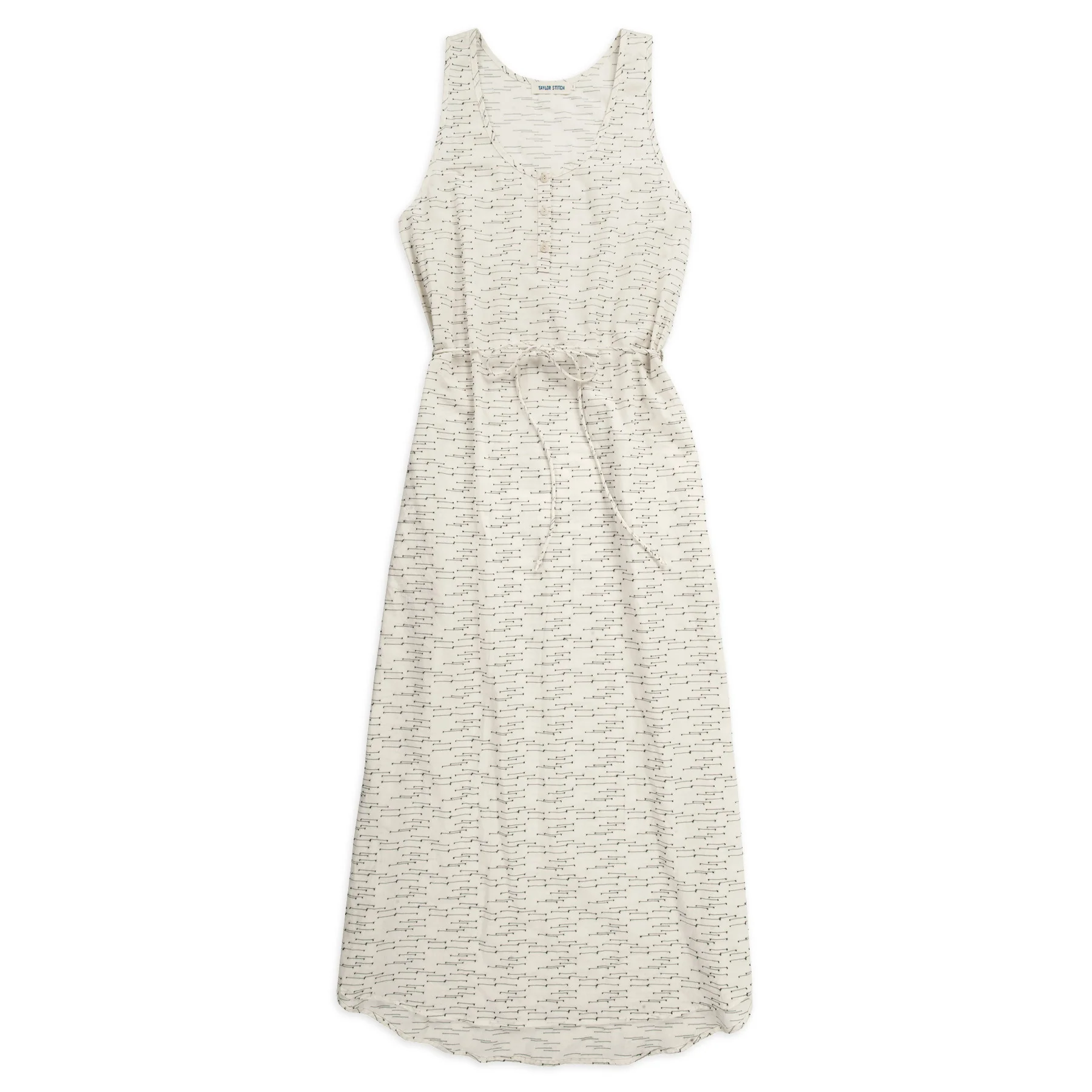 The Venice Dress in Natural and Indigo Jacquard